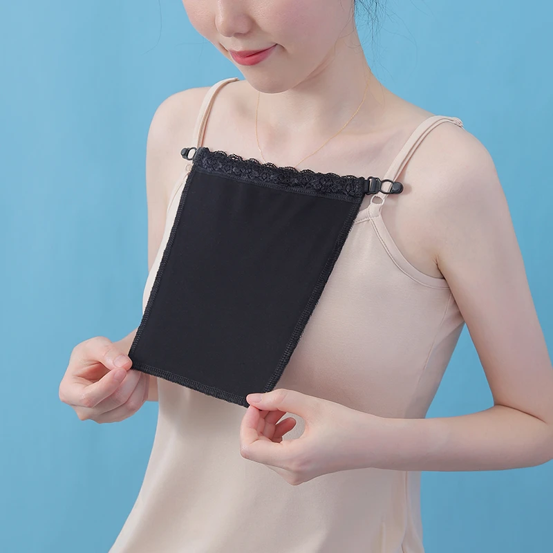 夏季薄款V领内搭防走光挡布薄一片式低领遮胸胸巾莫代尔女士抹胸