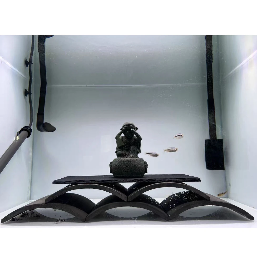 鱼缸造景大帆胡子躲避瓦片异形鱼观赏鱼虾虎躲避瓦页岩烧制