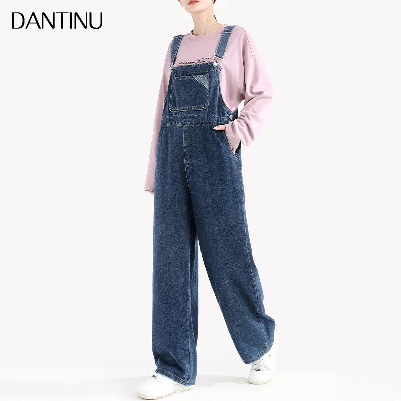 孕妇牛仔背带裤春秋季外穿2025年新款宽松时尚百搭阔腿裤