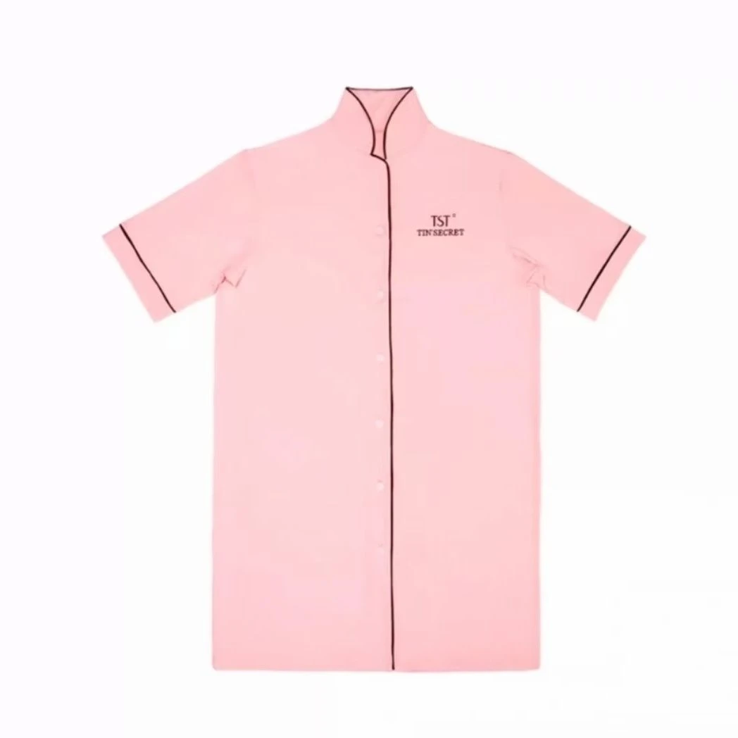 TST睡衣套装长款过膝盖夏季粉色休闲庭秘密