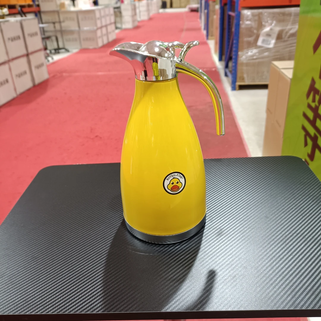 小黄鸭咖啡壶家用大容量防烫保温壶不锈钢保温壶礼品logo款大肚子