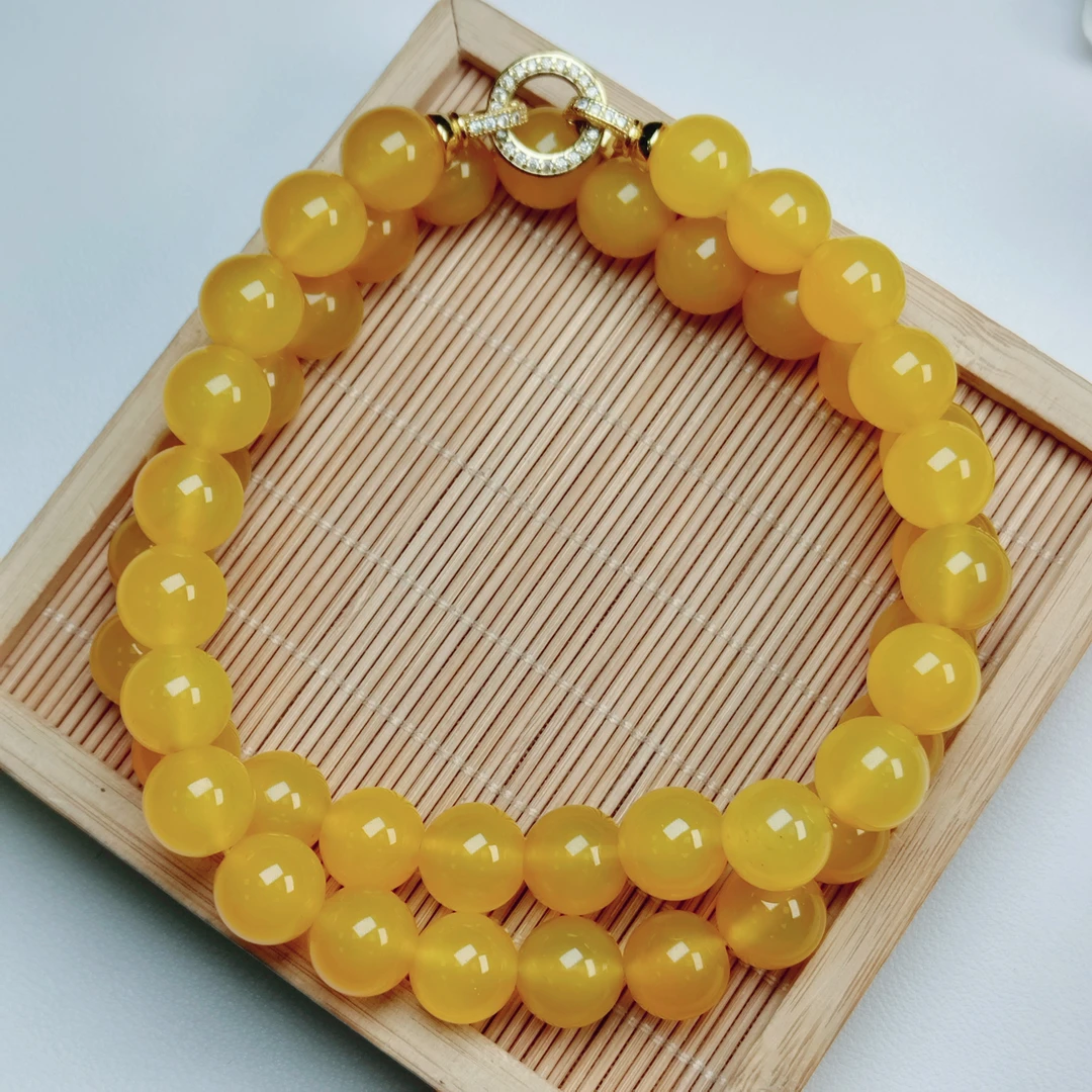 【侯总甄选】盛世典藏优选级天然米腊黄玉玛瑙珠宝项链67