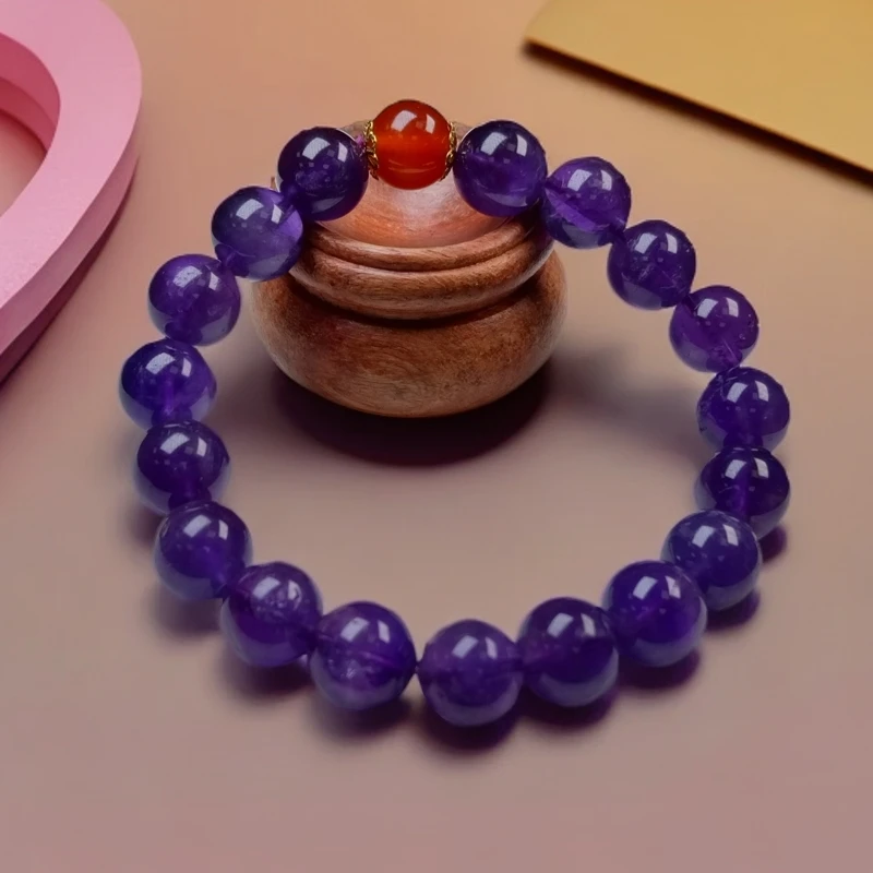 【侯总甄选】天然水晶紫水晶素圈手串水晶手串01046