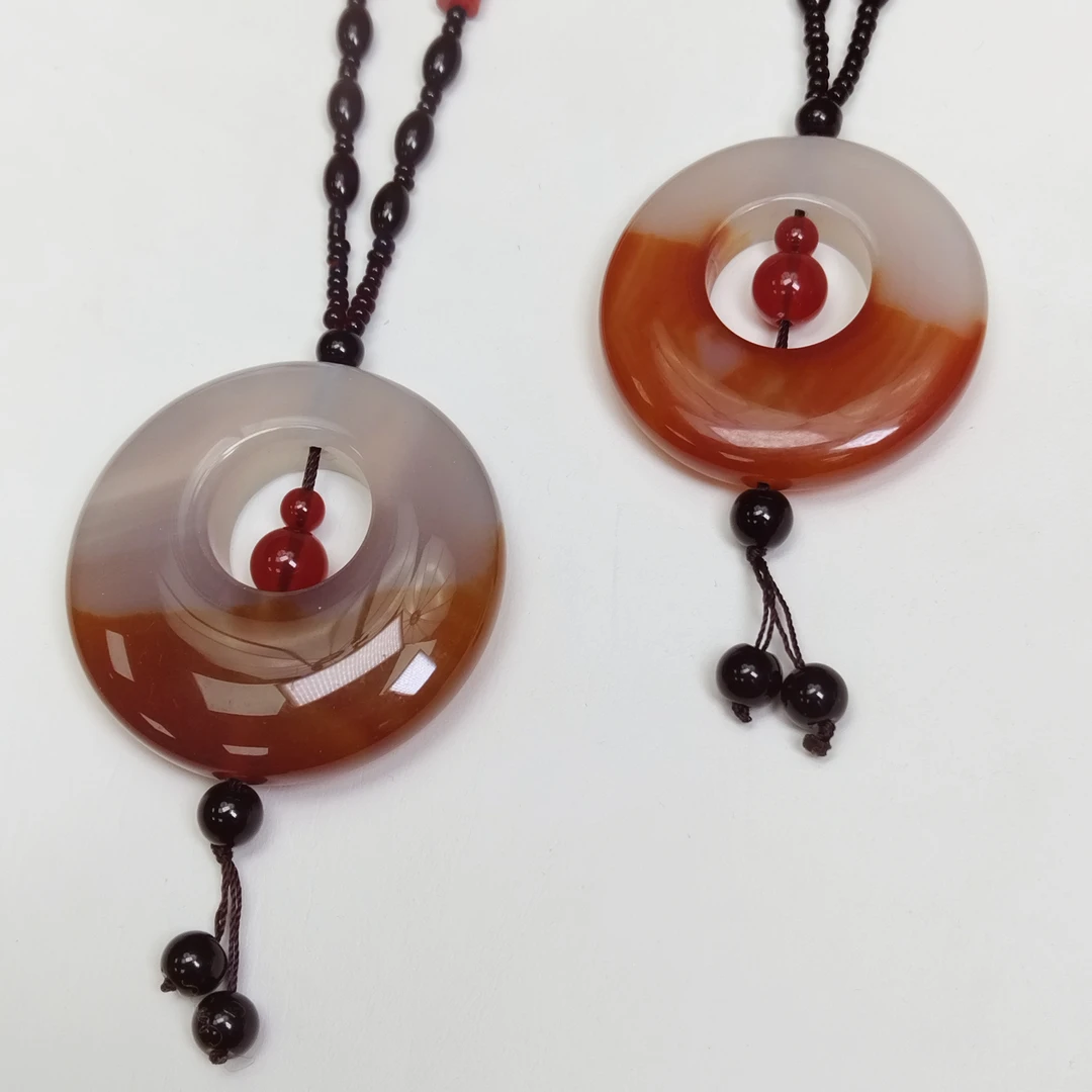 【侯总甄选】气质百搭天然半山水玛瑙平安扣-多样性发货-拍一发一