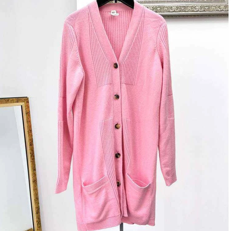 99新 Hermes/爱马仕 36码 粉色 长袖长款 针织 开衫