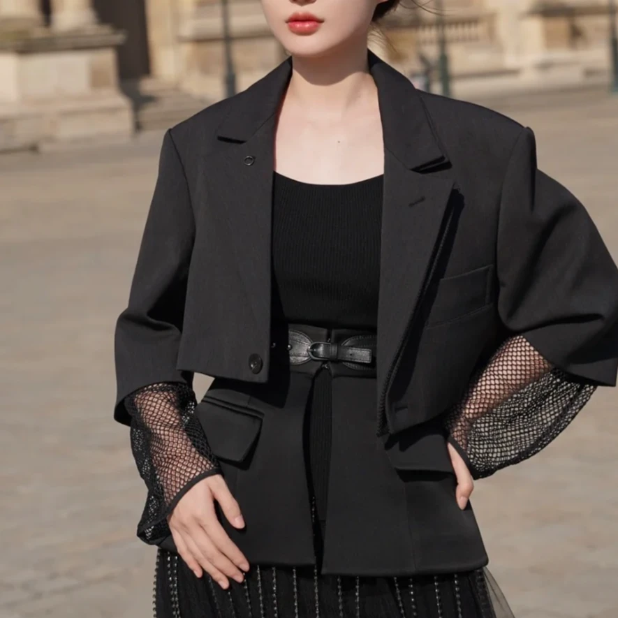 99新 LouisVuitton/路易威登 34码 黑色 长袖短款 外套