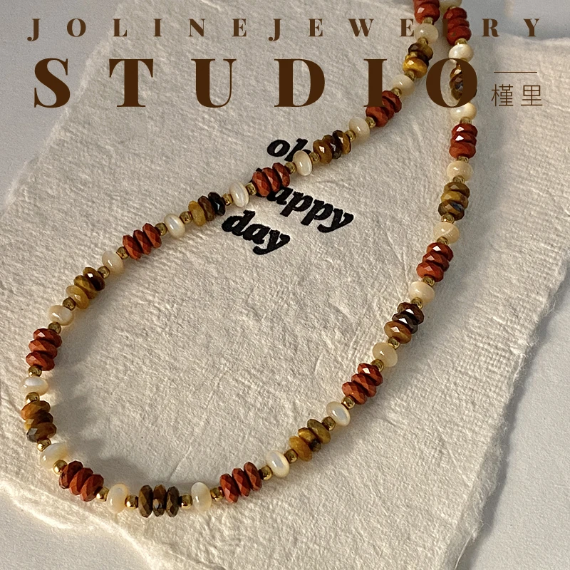 槿里  「 半熟冬日」美拉德项链复古轻奢高级感气质锁骨链