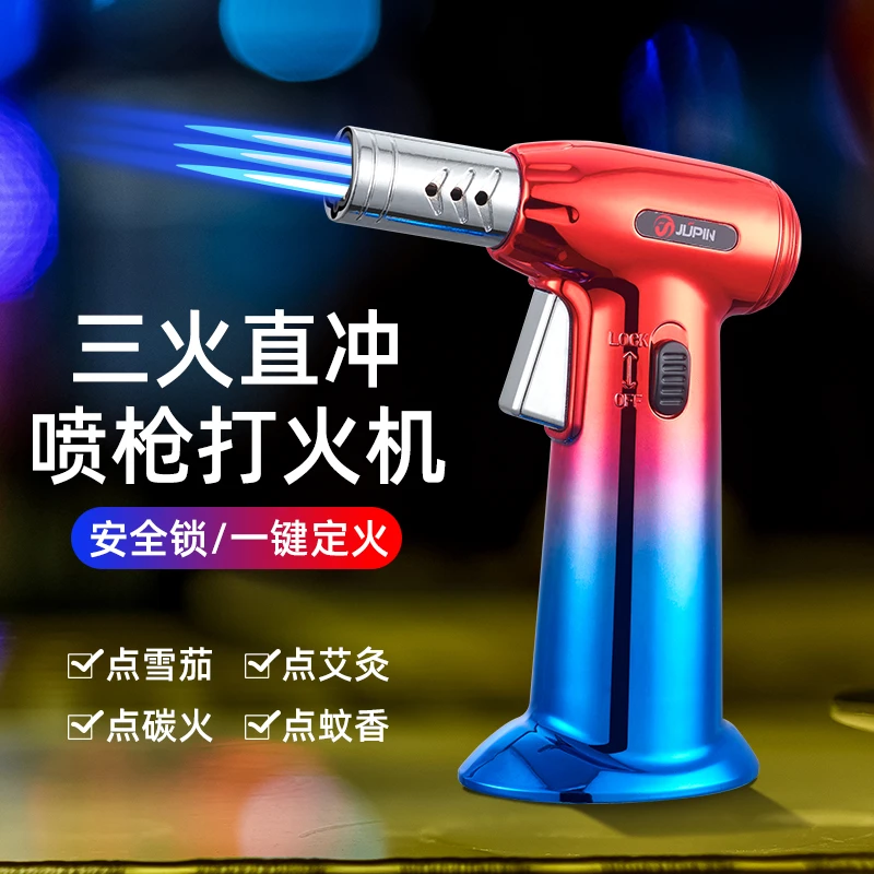 户外手持焊枪打火机防风点艾灸雪茄烧猪毛高温喷枪点火器家用便携