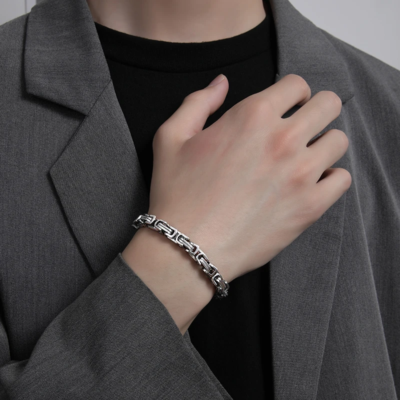 钛钢手链 狂飙高启强同款 手链个性简约 钛钢手链 潮流霸气男款
