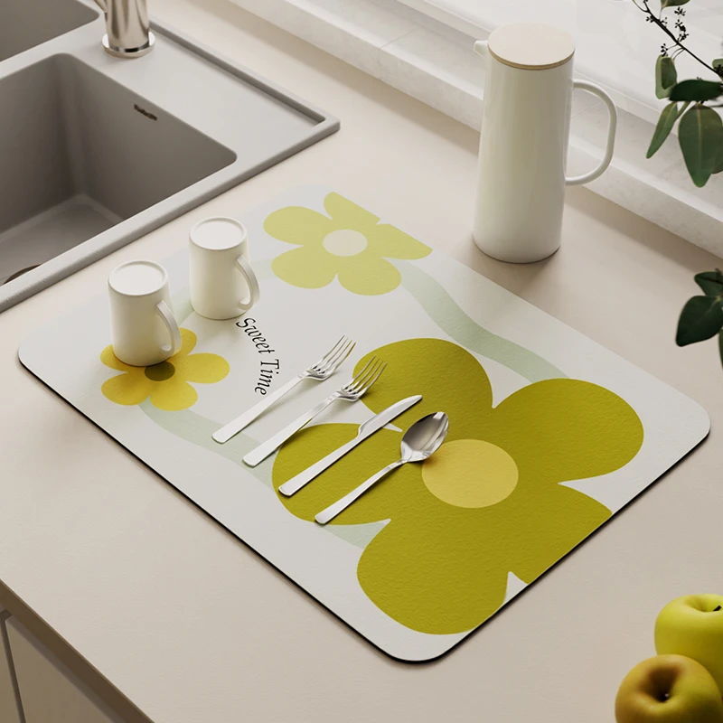 厨房沥水垫硅藻泥隔热硅胶杯垫卫生间台面吸水垫沥水沥水隔热垫