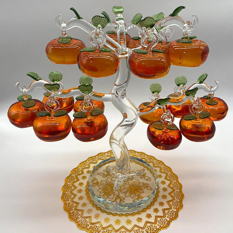 【柿柿如意】水晶柿子树 客厅摆件