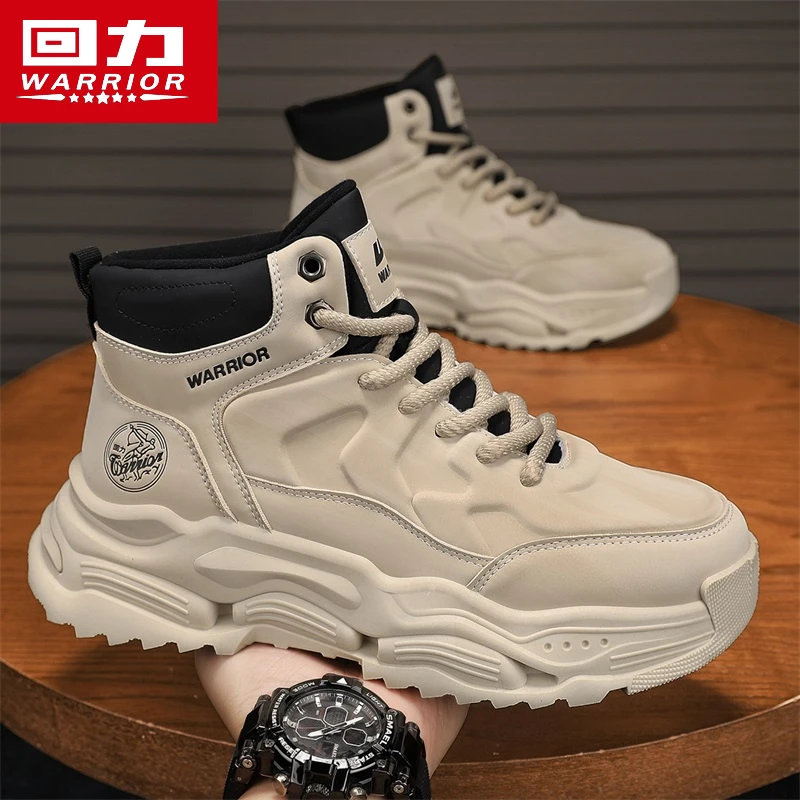 回力正品男鞋秋季男士防水工作马丁靴休闲潮鞋户外厚底高帮靴2185