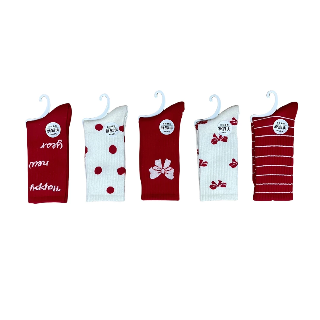 【到手5双】2024冬季女款羊驼绒粗针线纯色高筒松口袜子5双