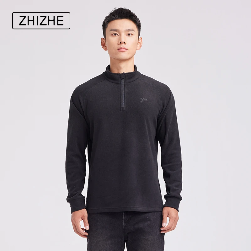 制者男士抓绒衣秋冬抗静电保暖卫衣亲肤半开襟户外摇粒绒上衣男款