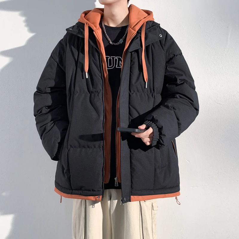 冬季新款棉衣男女潮流假两件棉衣情侣款休闲宽松时尚百搭棉服外套