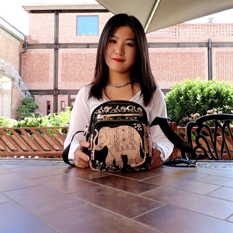 小清新女生新款女士牛津布零钱包迷你手机小方包百搭单肩斜挂挎包