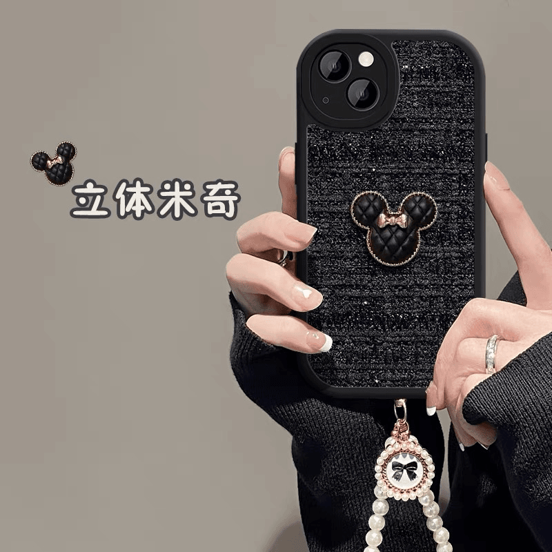 陌筱 苹果/华为/oppo/vivo/小米秋冬小香风编织立体熊头手机壳软手链