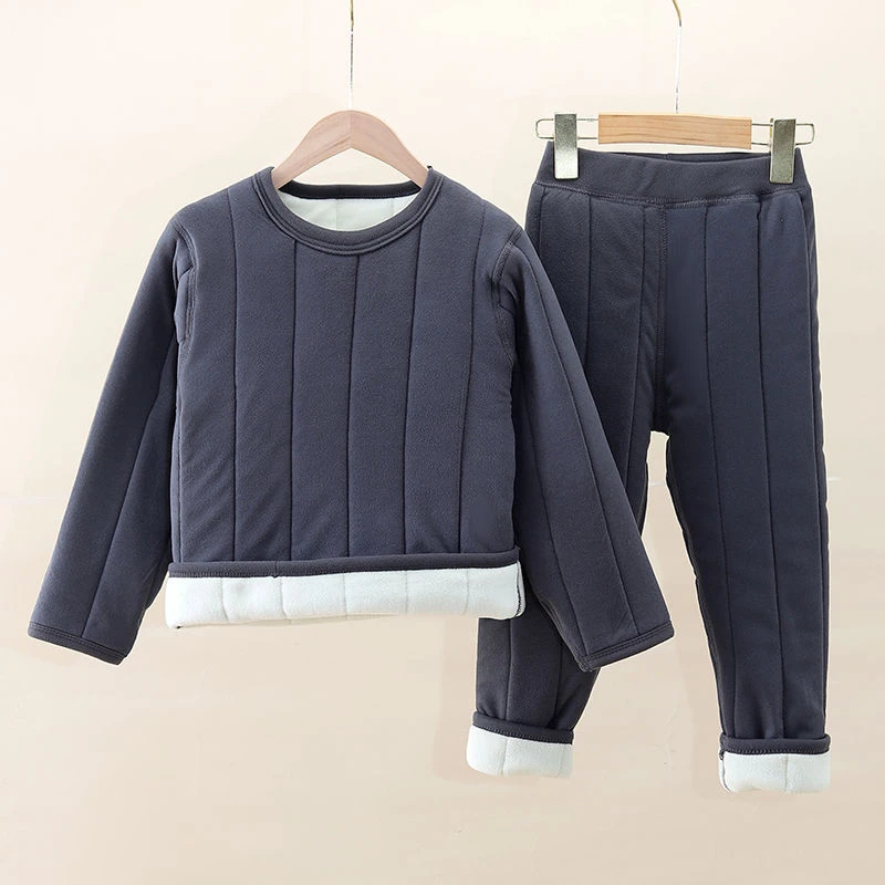 儿童冬季套装校服内搭神器儿童保暖内衣套装男童女童加绒加厚套装