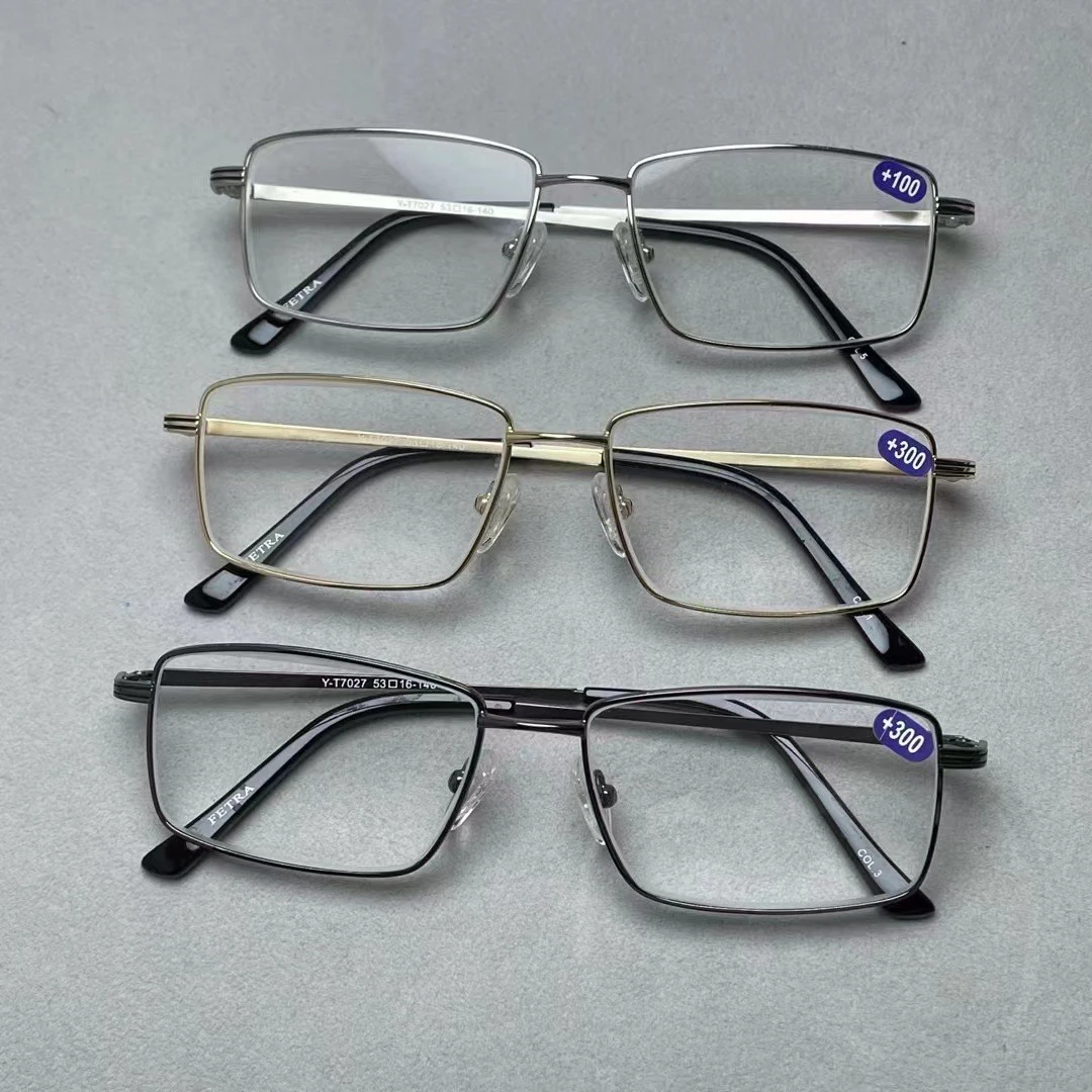 全框白白色水晶老花眼镜