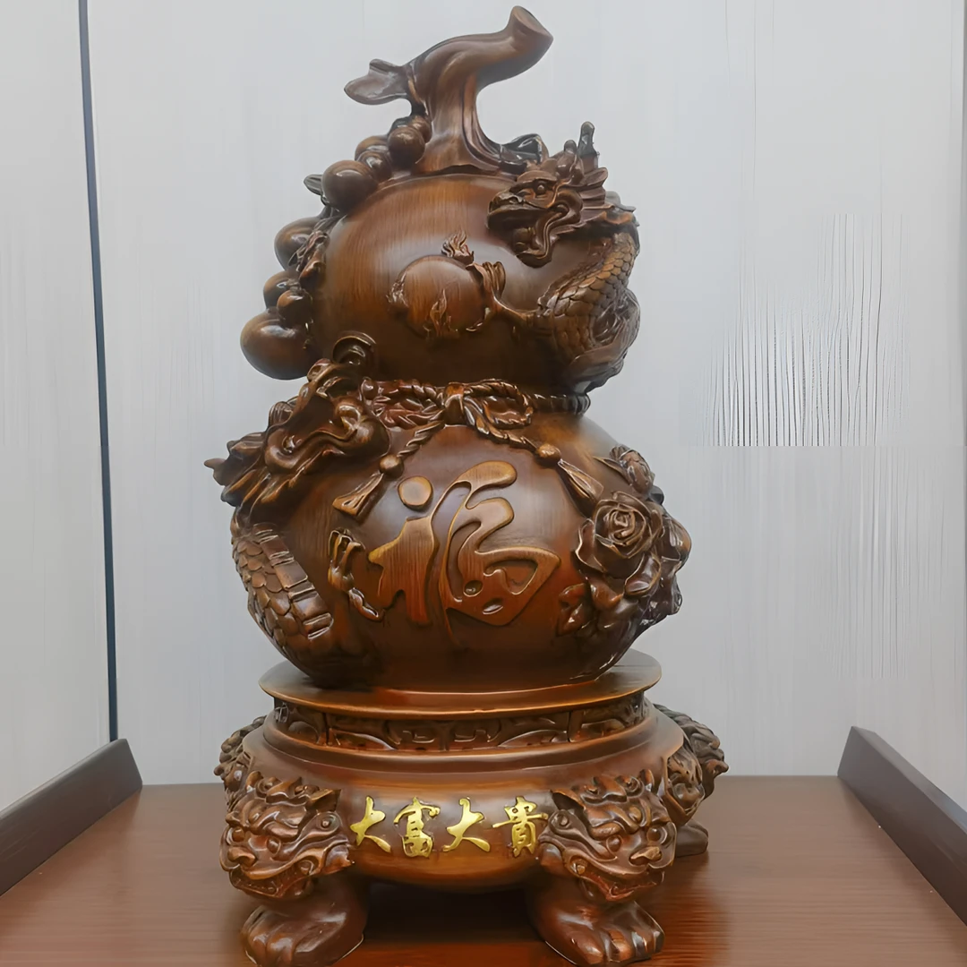 HN葫芦摆件双龙大富大贵葫芦长32宽32高45创意玄关开业礼品乔迁礼