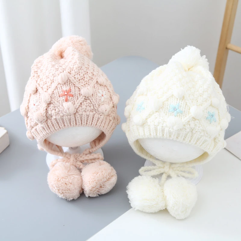 宝宝帽子秋冬季儿童毛线帽女宝宝护耳男童婴儿帽可爱超萌冬款保暖