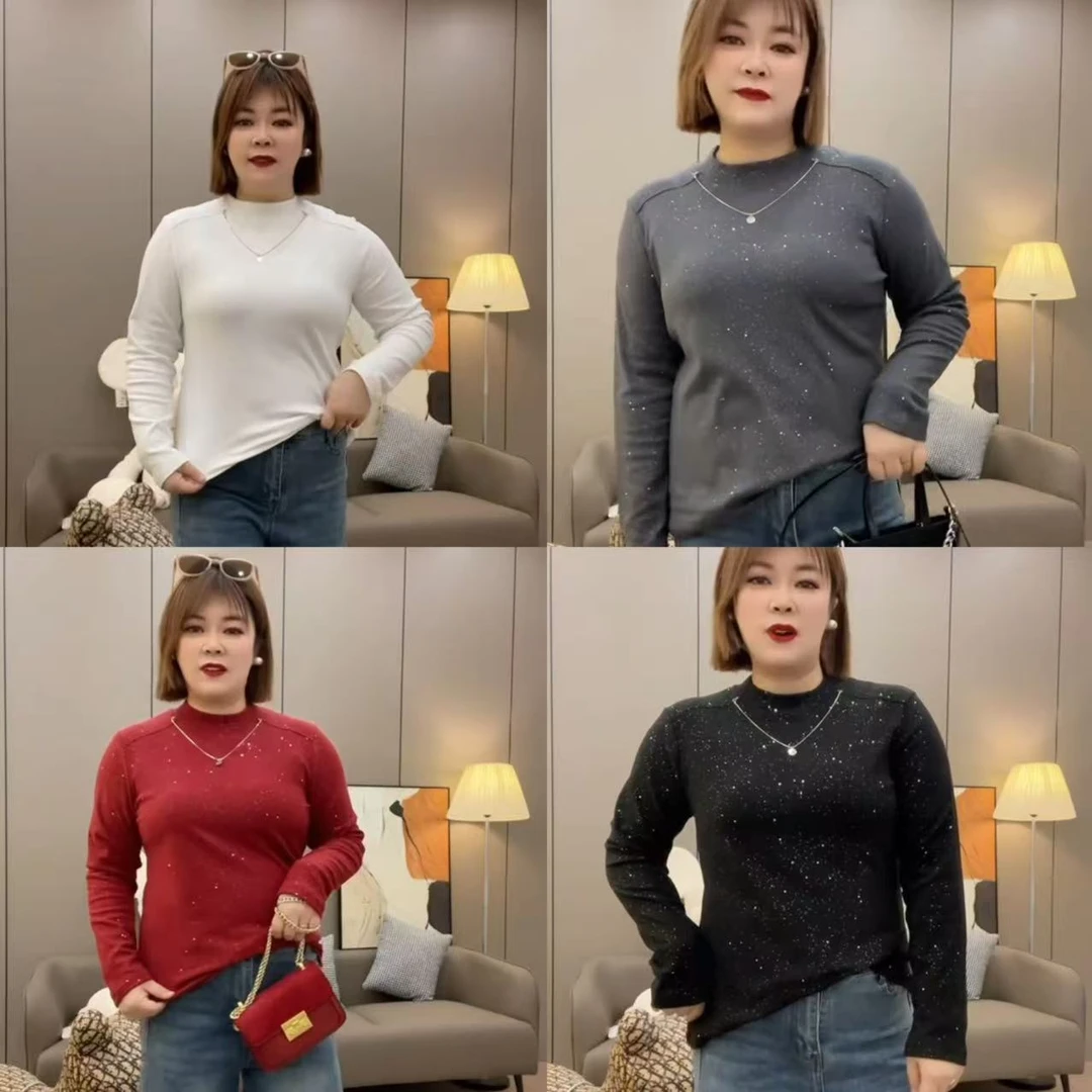 亮晶晶项链打底星空衫T恤长袖洋气上衣