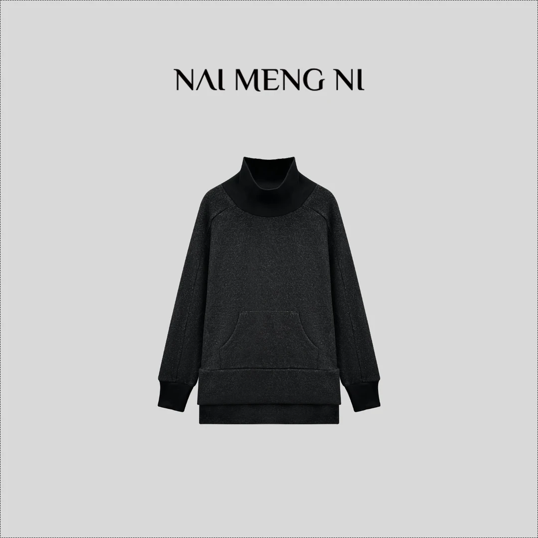 【齐齐】25护颈防风新款秋冬针织直筒宽松简约休闲卫衣26N23367