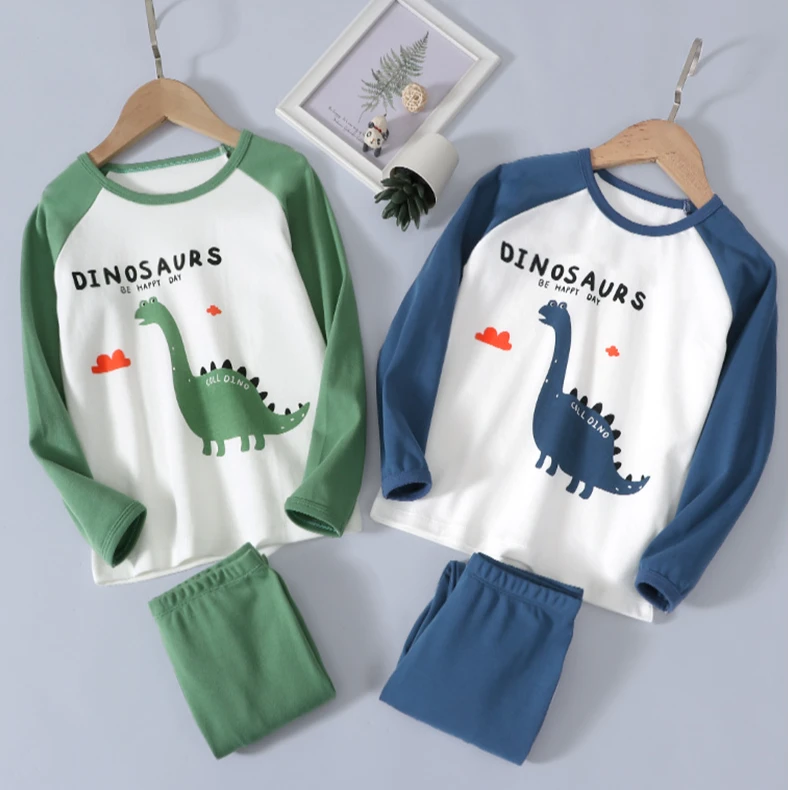 儿童长袖睡衣套装男童家居服男孩空调服中大童秋衣秋裤春秋二件套