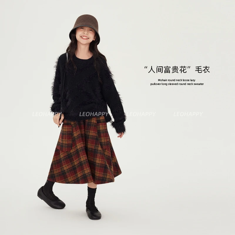 【人间富贵花】长绒毛圆领宽松慵懒套头长袖圆领毛衣