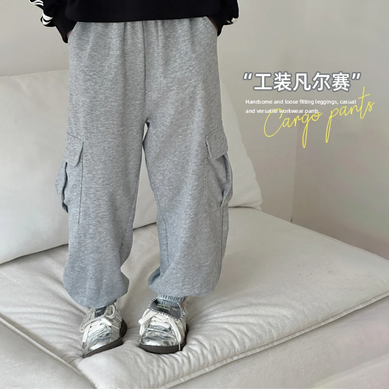 【工装凡尔赛】儿童春秋帅气宽松束脚卫裤休闲百搭工装裤