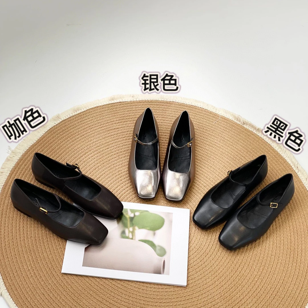 炫炫优选浅口方头平底玛丽珍单鞋0307
