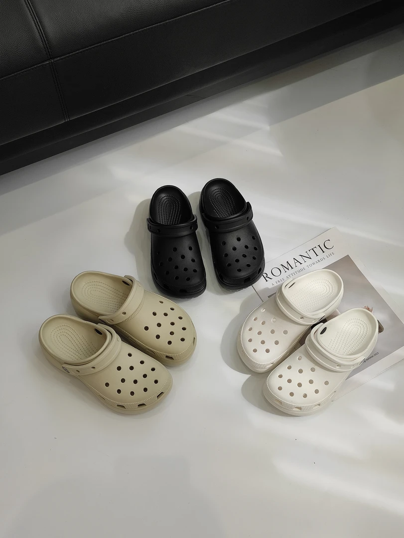 炫炫优选夏季透气增高沙滩云朵泡芙洞洞鞋