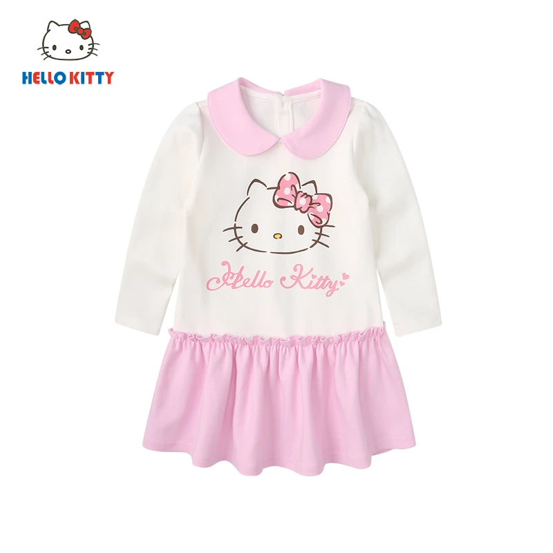 HelloKitty童装女童春秋连衣裙新款可爱卡通长袖公主裙