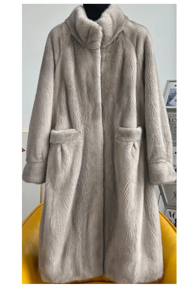 立领款110CM轻奢中长款气质时尚整貂天鹅绒秋冬季女士休闲女款