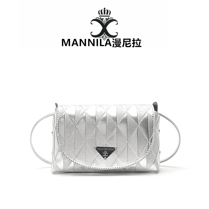 MANNILA/漫尼拉轻奢时尚百搭女士银色单肩肩包5700