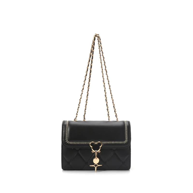 20CM*8.5CM*14.5CM单肩小香风时尚百搭女士黑色小众简约肩包5827