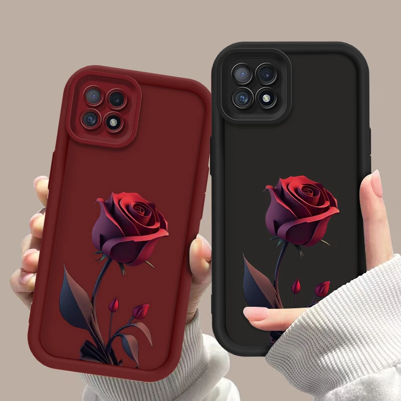 适用于OPPOA53一朵暗红玫瑰亲肤硅胶全包摄像头防摔