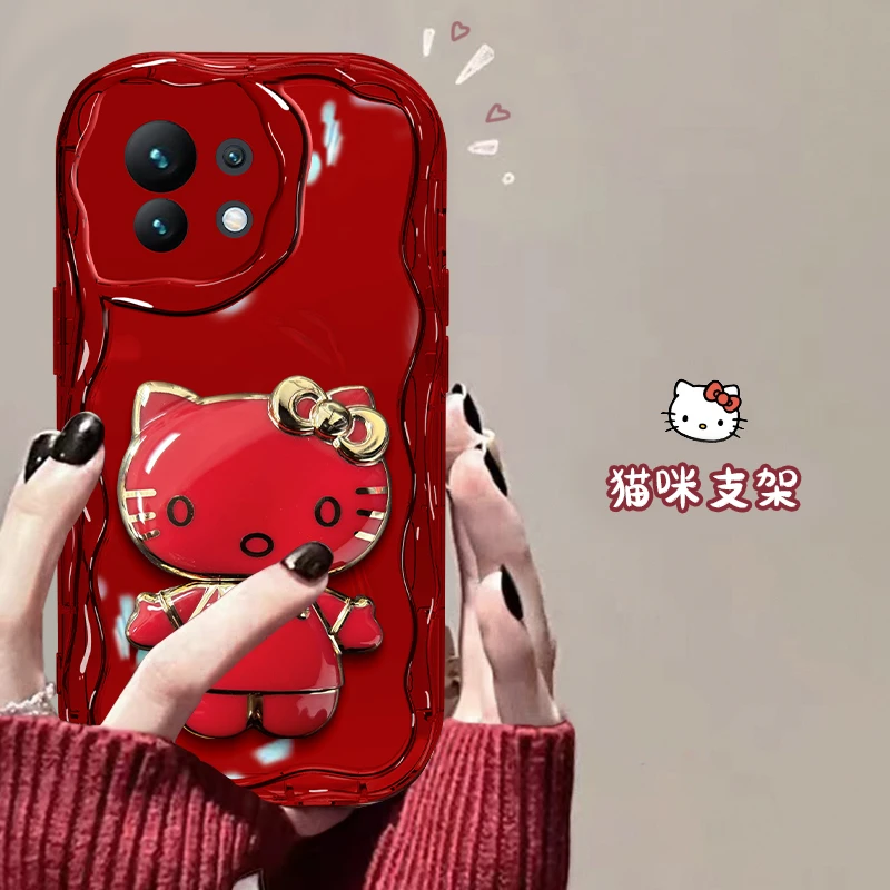 小米11手机壳奶油纹猫猫支架高颜值透红硅胶全包防摔可爱女款软壳