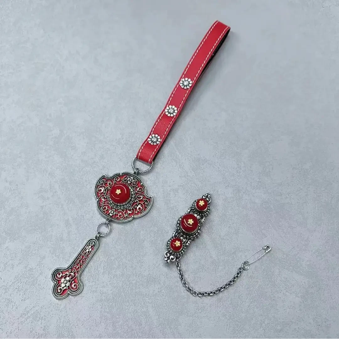 合金布艺胸针 新疆西藏包邮藏式藏族合金胸针藏袍服装挂饰