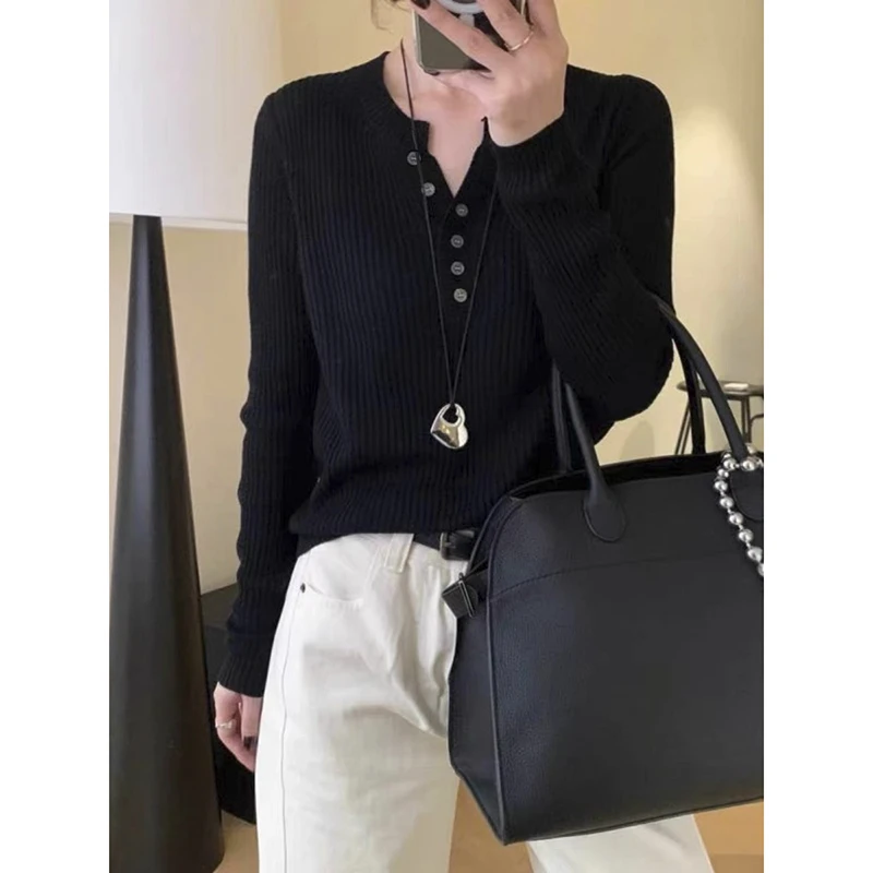 【橘粉】3332超柔软新款高品质V领口袋上衣