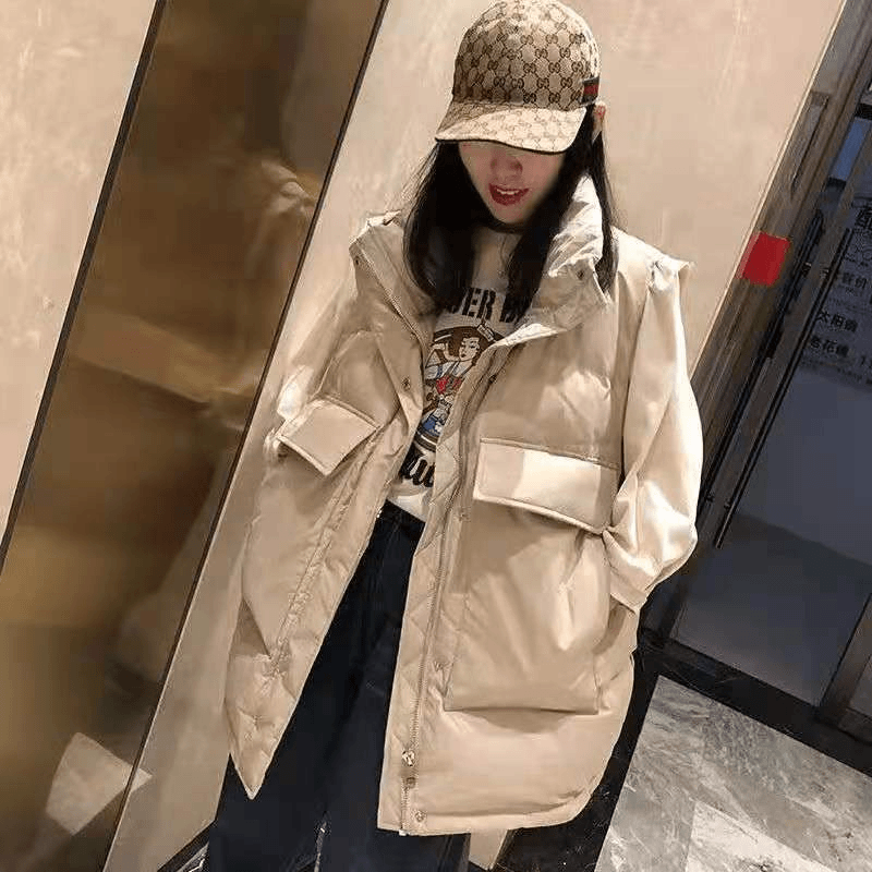 中长款马甲女外穿秋冬新款马夹百搭宽松坎肩背心加厚甜酷外套女AV