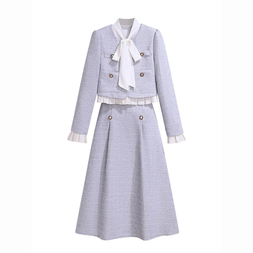 秋女装2024新款时尚流行气质长袖外套+半身裙勤两套