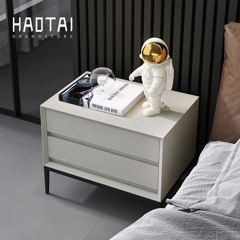 意式极简床头柜简约现代轻奢高端设计师卧室高级感网红储物边柜