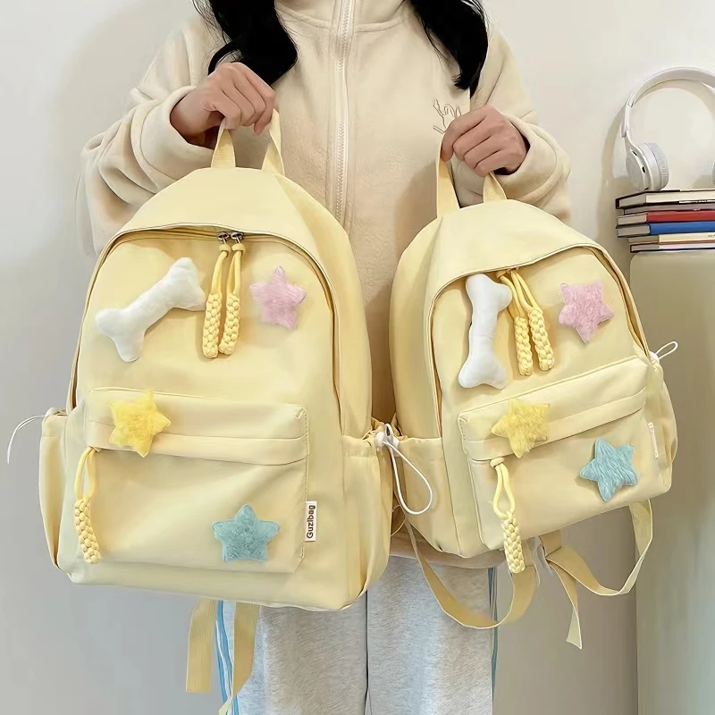 小学生书包女生中学生高中生大学生简约百搭少女心宝藏双肩背包女