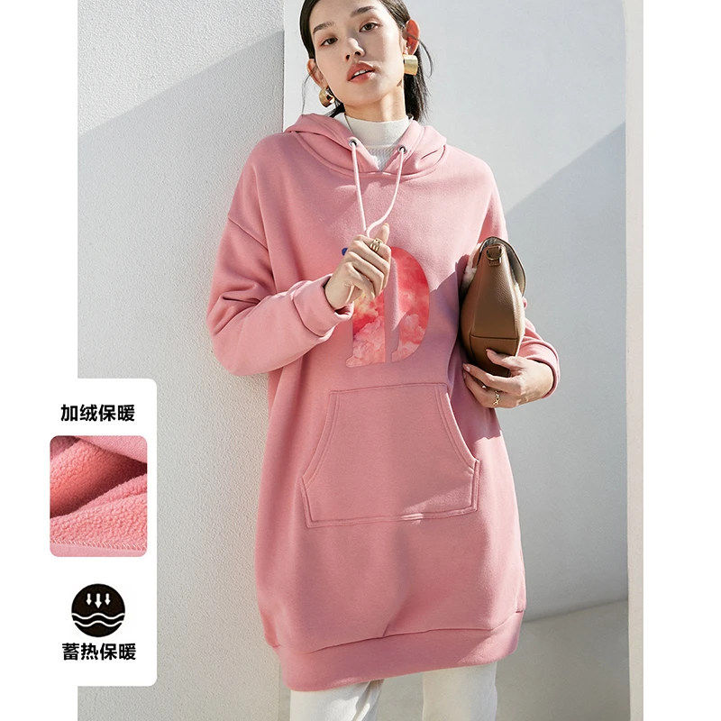 晚白【断码清仓拼手速】卫衣裙连帽领长袖连衣裙23091337