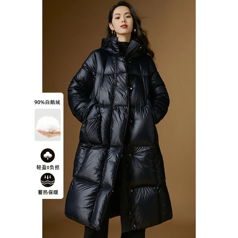 【断码清仓拼手速】【羽绒服】厚外套长款鹅绒羽绒服女24052111