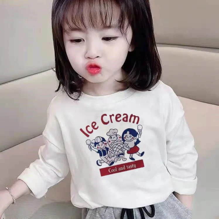 女童t恤春装纯棉长袖2025新款女宝宝上衣儿童衣服春秋洋气打底衫