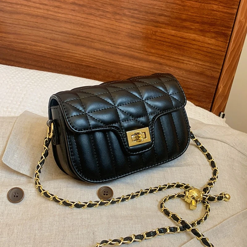 2024新款小香风网红洋气时尚百搭小包单肩菱格链条包包夏天手机包