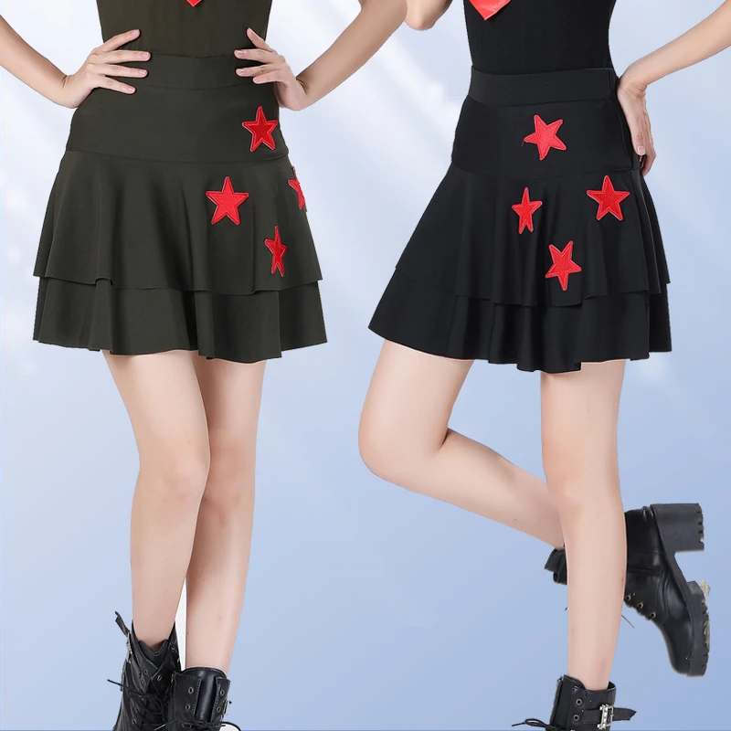 《老师专享》新款水兵舞双层五星半身裙