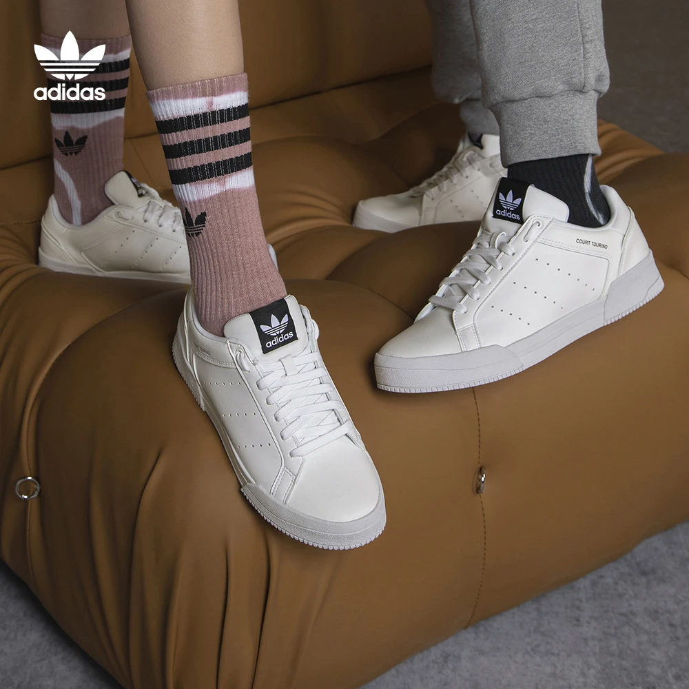 阿迪达斯三叶草 男女款潮鞋运动板鞋小白鞋 COURT TOURINO H02177
